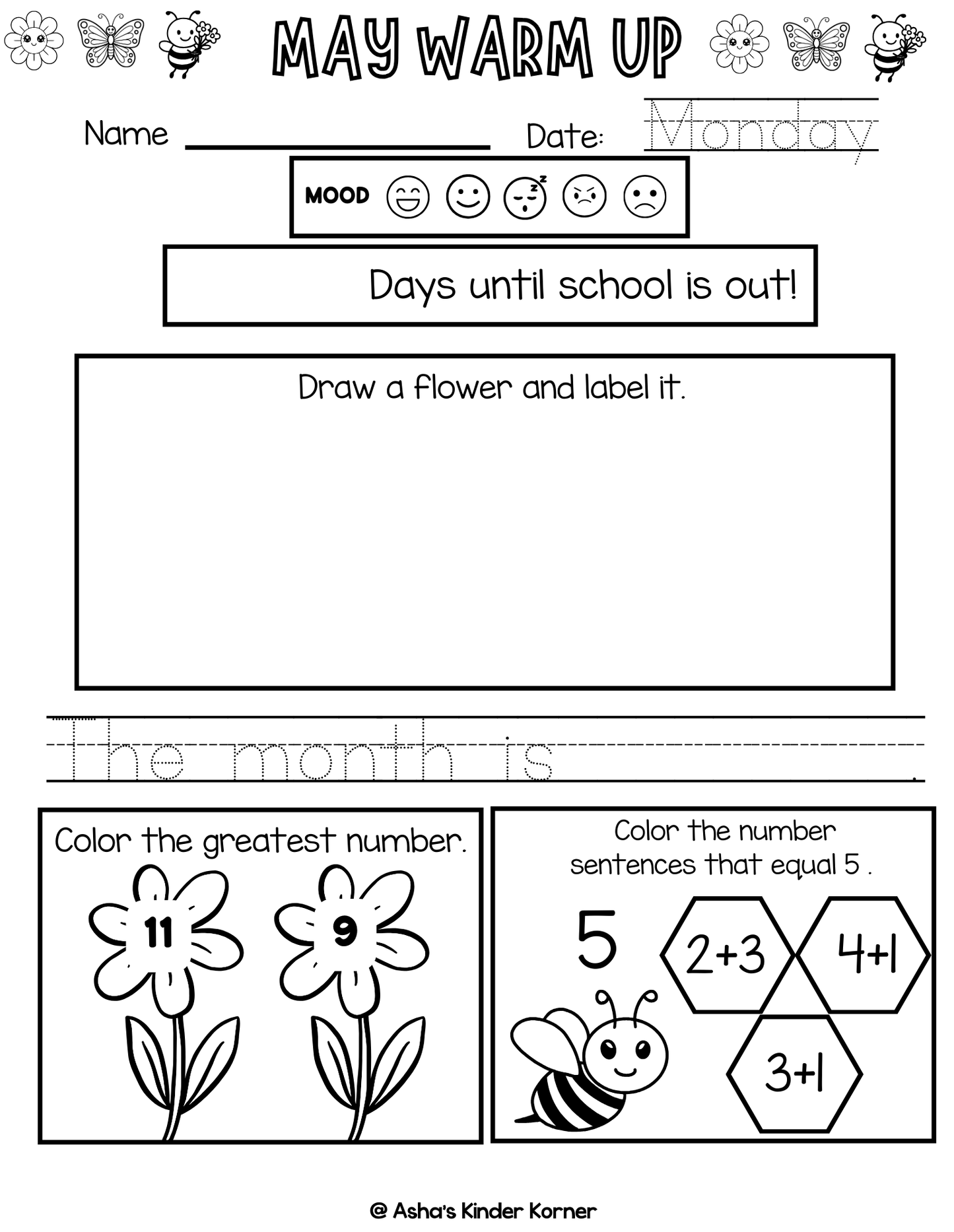 DIGITAL Morning Work Bundle | Year-Long Reading & Math Worksheets