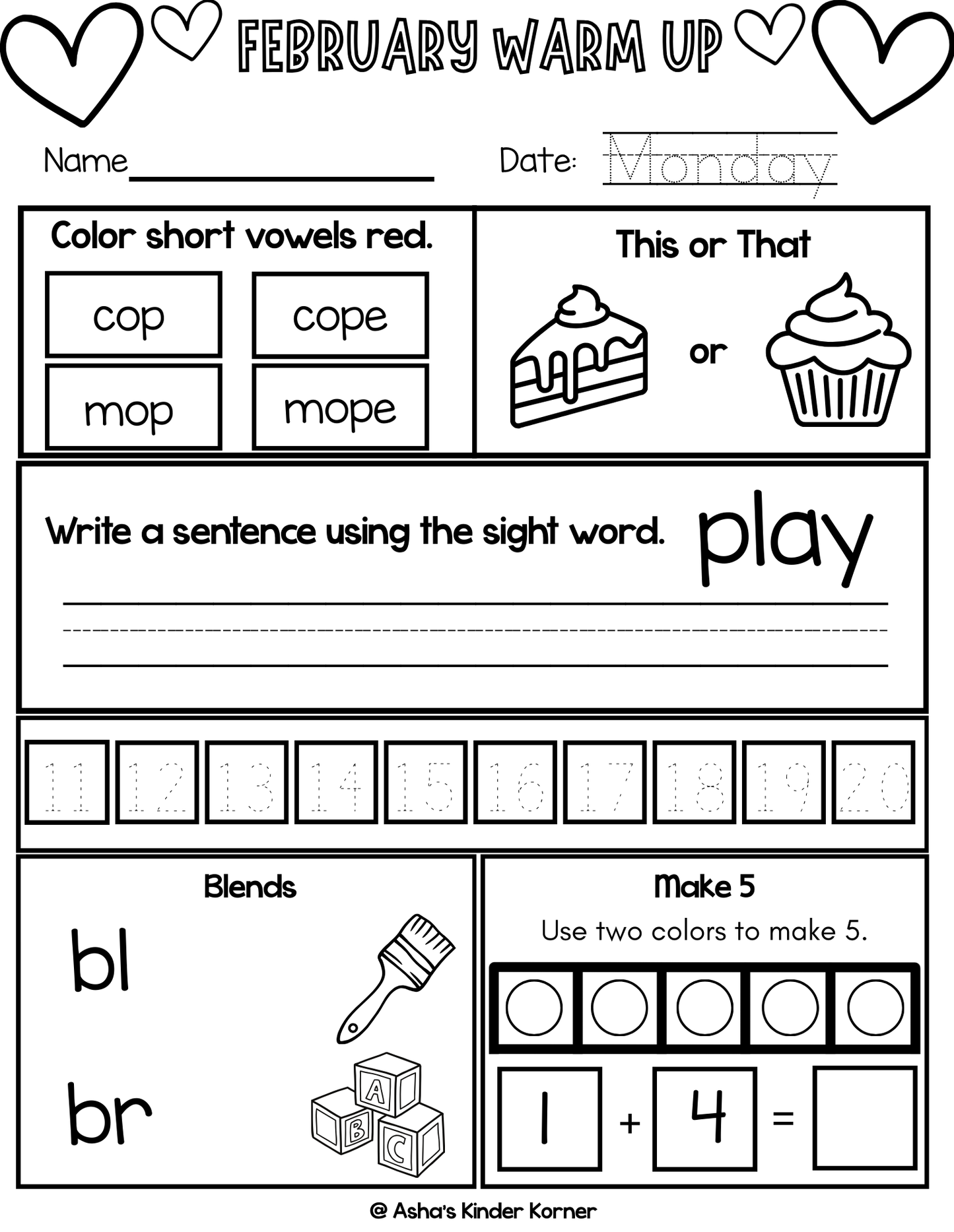 DIGITAL Morning Work Bundle | Year-Long Reading & Math Worksheets