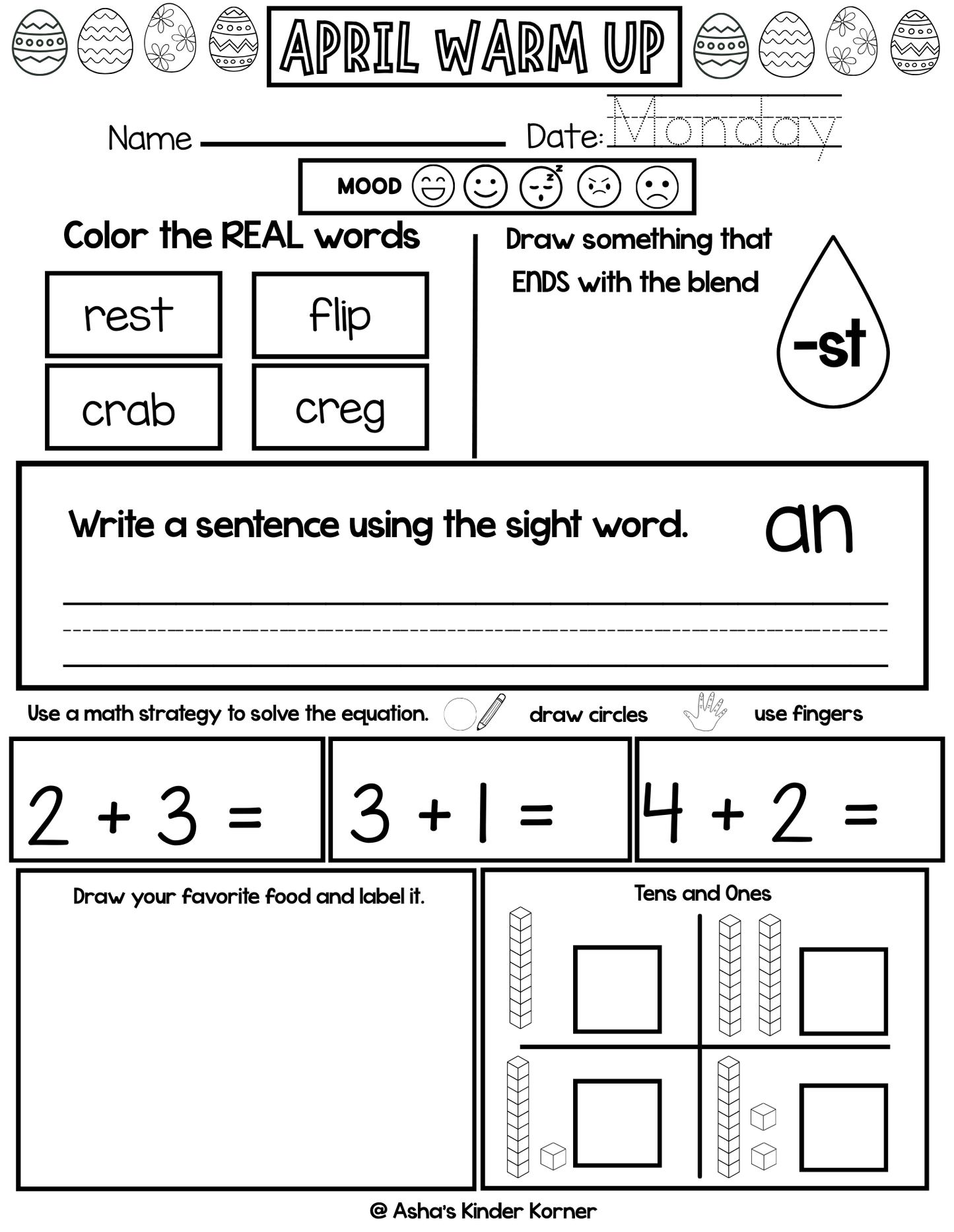 DIGITAL Morning Work Bundle | Year-Long Reading & Math Worksheets