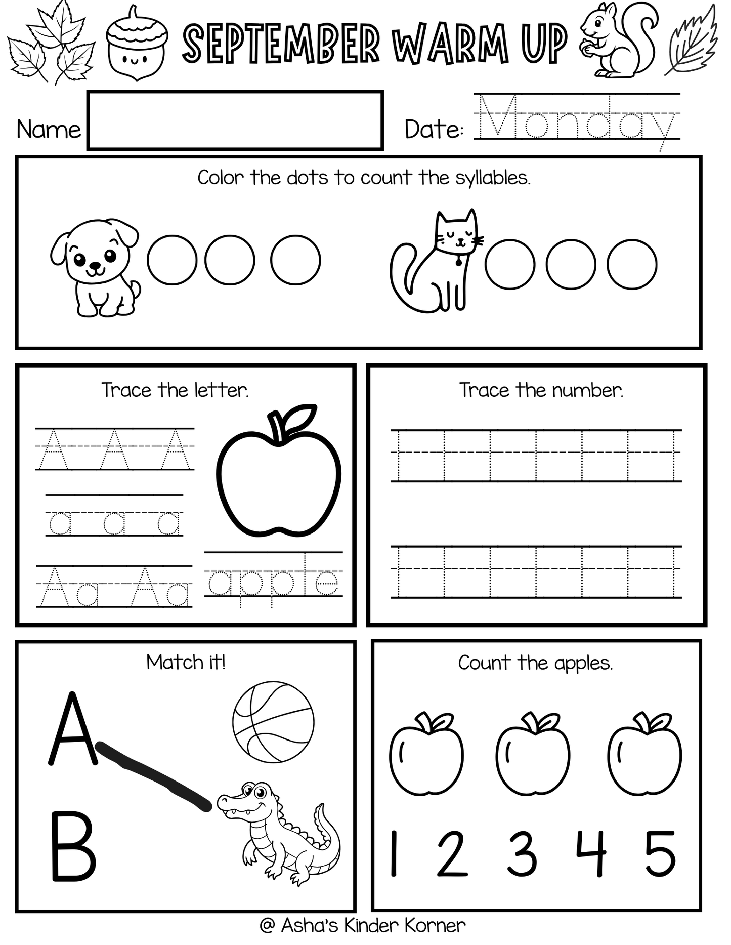 DIGITAL Morning Work Bundle | Year-Long Reading & Math Worksheets
